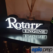 Rotary Engine Mazda Black & White 3D LED Backlit Light Box Desk Lamp