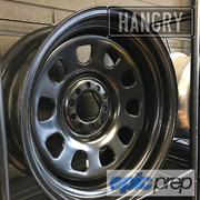 Hangry Burnout Wheel 15x6" D Shape Multi 5x114.3 5x120.65 -12 3"BS Black Steel