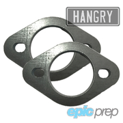 Hangry 2 Bolt Exhaust Flange x2 H/Duty 12mm Thick Mild Steel Suit 2.5" Pipe