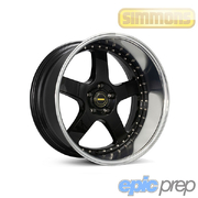 Simmons FR-1 Flow Form Gloss Black Mirror Lip Wheel 20x12" 5x114.3 5x4.5" 4"BS -63.5ET