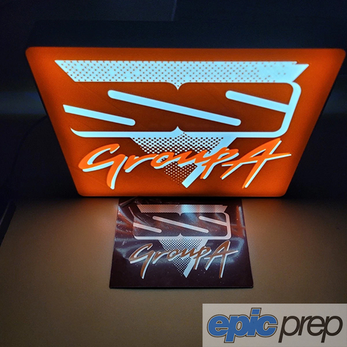 VN SS Group A Orange & White 3D LED Backlit Light Box Desk Lamp