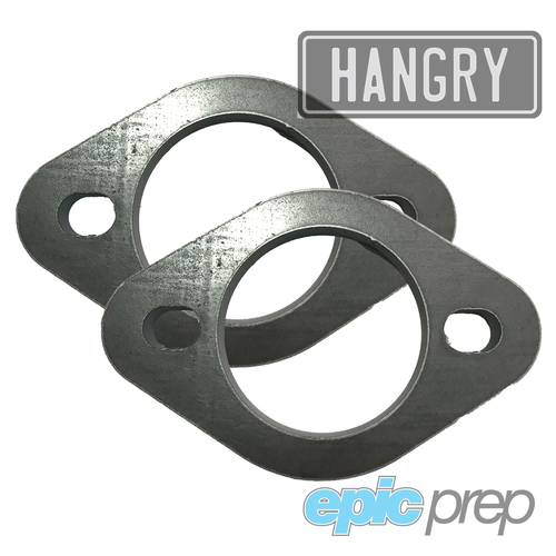 Hangry 2 Bolt Exhaust Flange x2 H/Duty 12mm Thick Mild Steel Suit 2.5" Pipe