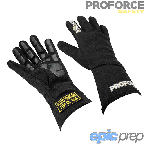 Proforce Safety Pro 1 Racing Nomex FIA Approved Driving Gloves Pair Black X Large