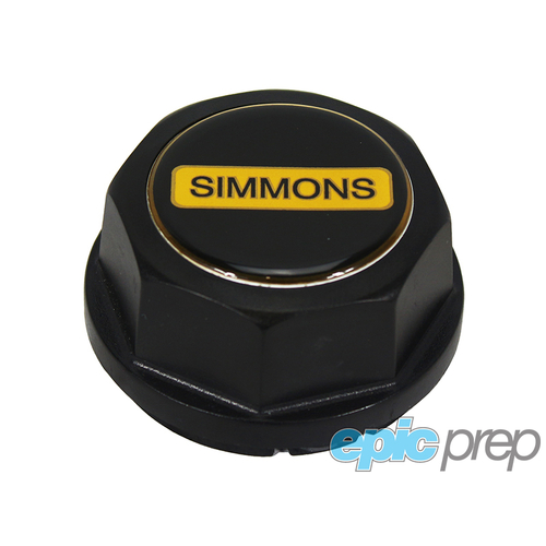 Simmons Centre Cap Black with Gold Inlay Raised GENUINE