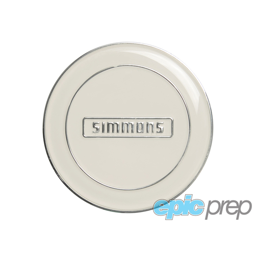Simmons Centre Cap White with Chrome Inlay GENUINE