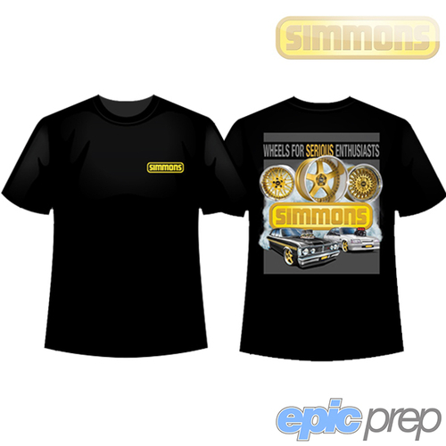 Simmons Wheels T Shirt Men's Colour Black Size: Small